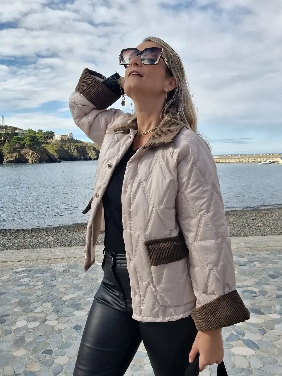 Veste matelassée beige