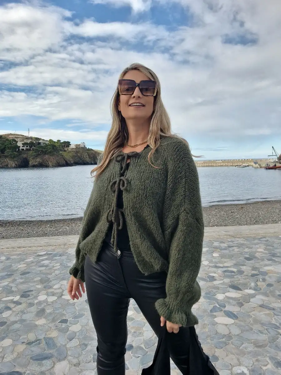 Gilet à nœuds kaki