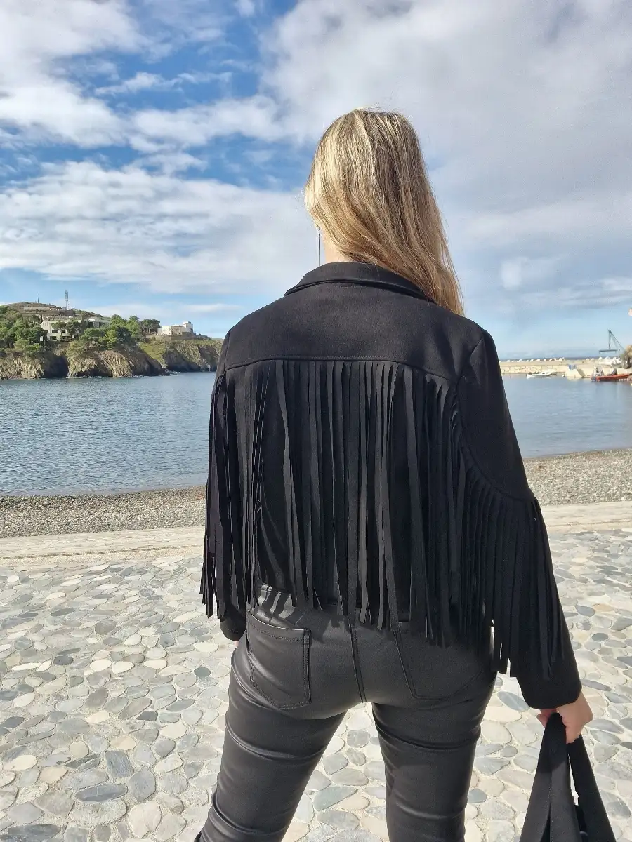 Veste à franges noire
