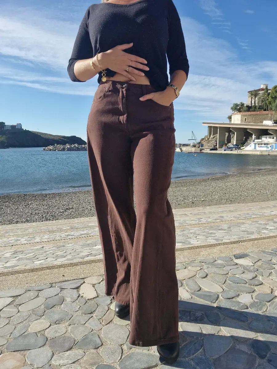 Jean large marron