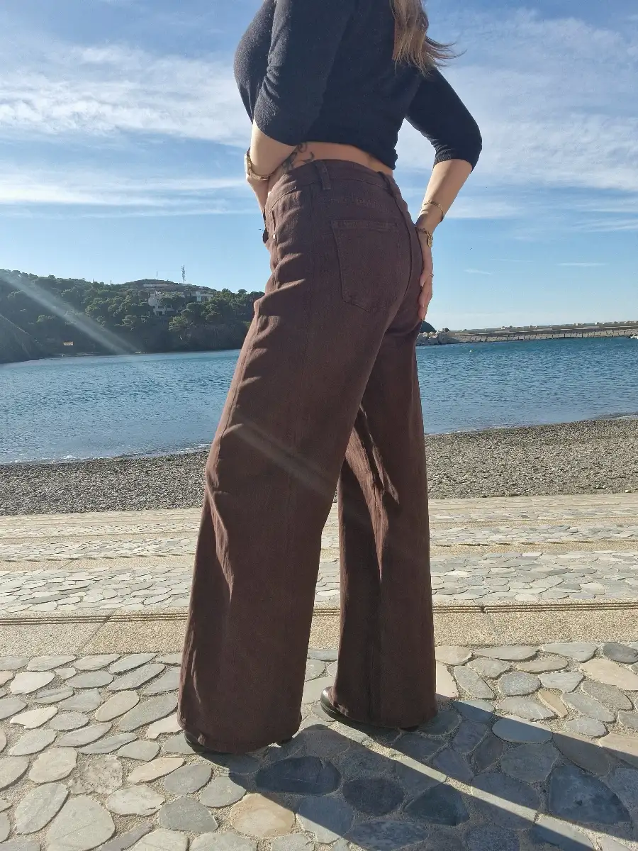 Jean large marron