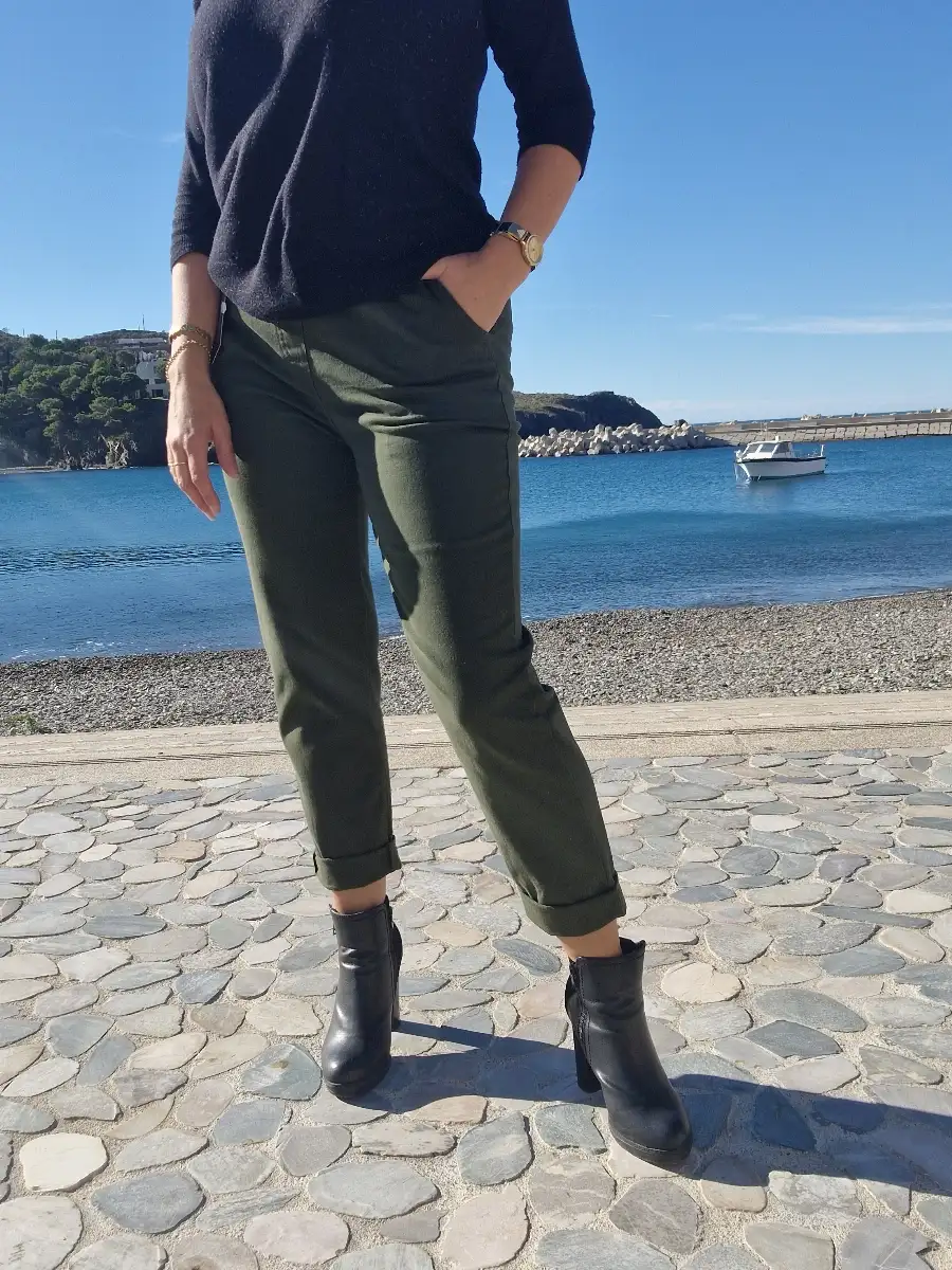 Pantalon jean stretch kaki