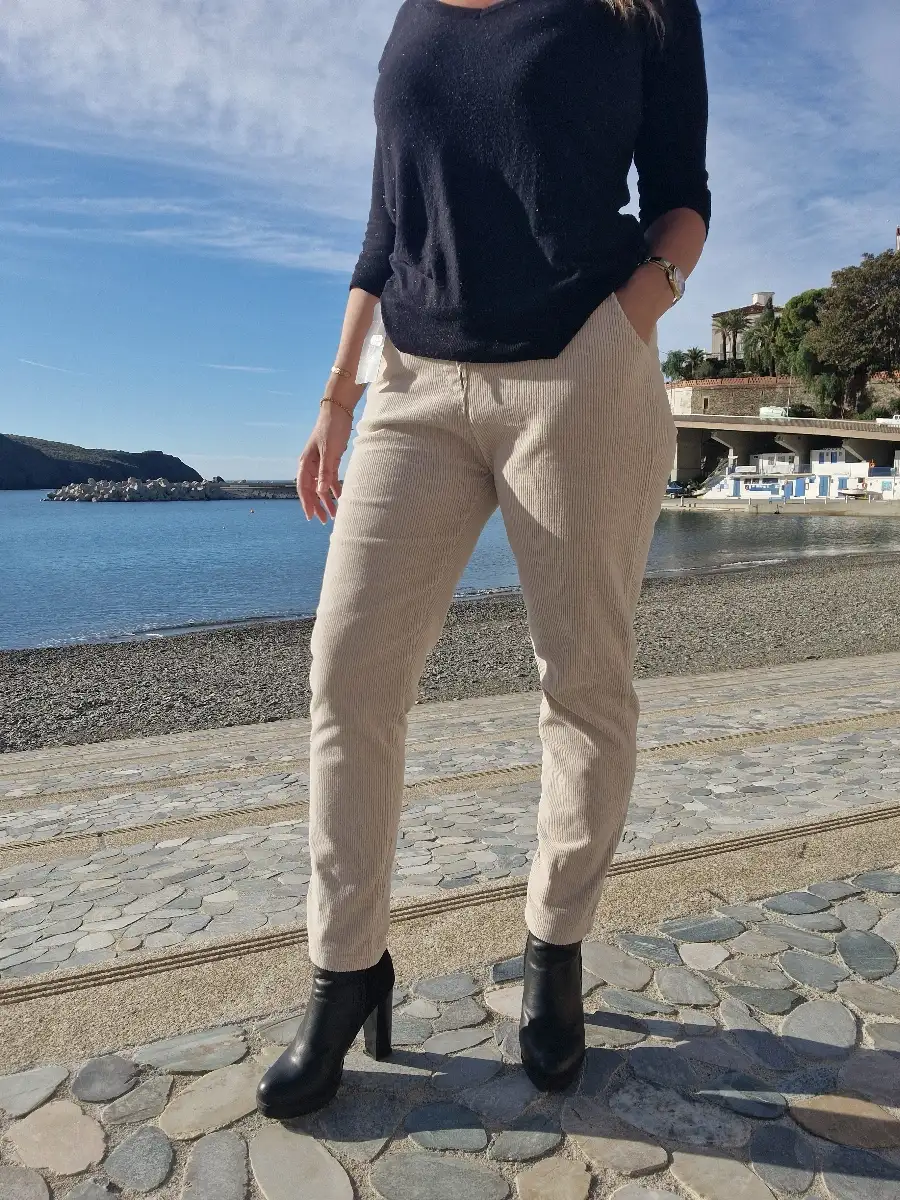 Pantalon velours beige