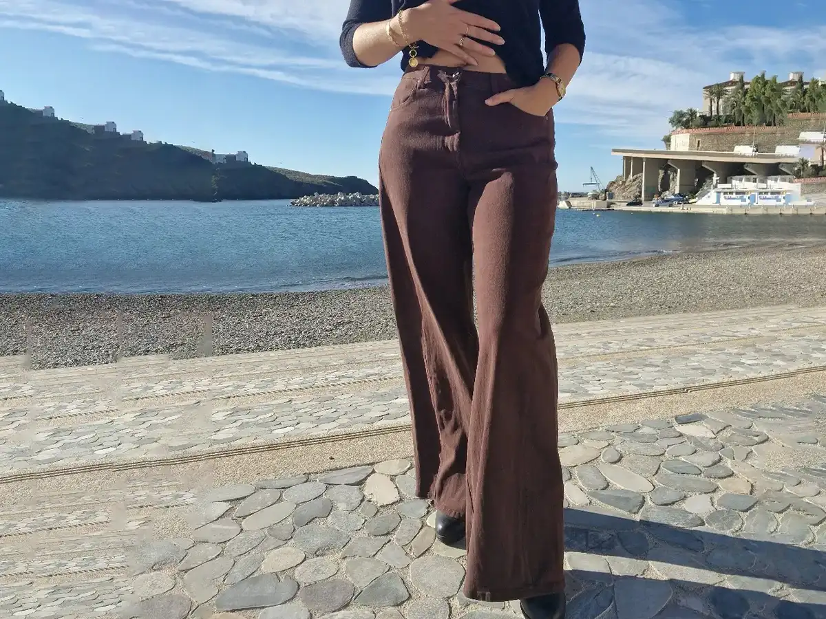 Jean large marron