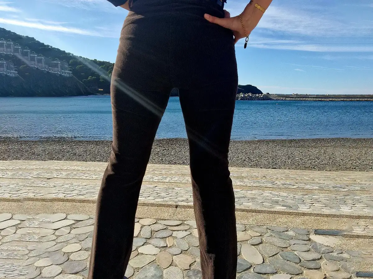 Pantalon bootcut velours marron