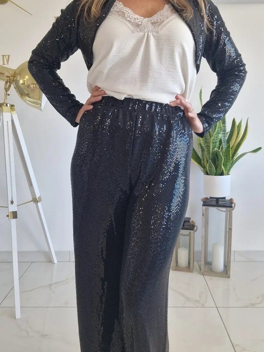 Pantalon à paillettes noir