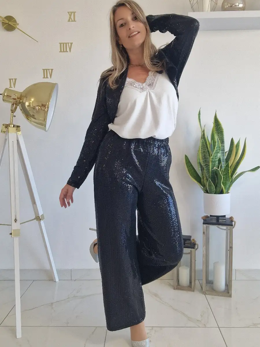 Pantalon à paillettes noir