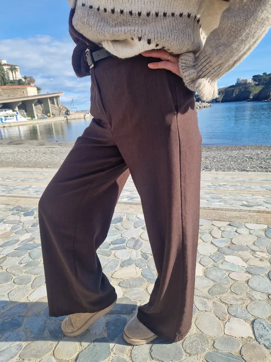 Pantalon droit choco
